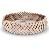 Women Diamond Gold Jewelry, Fine Multi Row Diamond Bracelet, Bridal Diamond Tennis Bracelet