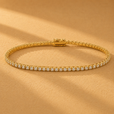 WGI 2.25Ct Natural Round Diamond Tennis Bracelet 9k Yellow Gold Ready To Ship