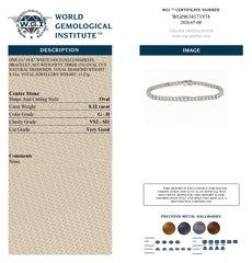 WGI 8.32Ct Natural Oval Diamond Tennis Bracelet 18k White Gold Ready To Ship