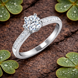 Lab-Grown Diamond Engagement Ring | Round Brilliant Cut with Side Diamonds
