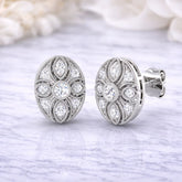 Vintage-Ohrstecker mit runden Diamanten im Art-Deco-Stil | Labor- und Naturdiamanten