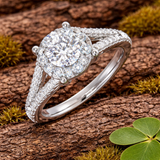 Diamond Solitaire Cluster Ring | 0.33 Carat | Lab-Grown & Natural Diamonds