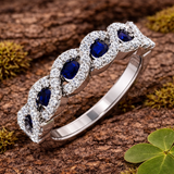 Sapphire Diamond Twisted Infinity Band