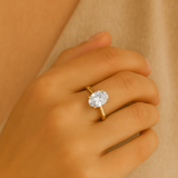 IGI Lab-Grown Oval Diamond Four Prong Solitaire Engagement Ring, D Color VVS Clarity