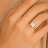 IGI-Labor-Grown Princess Cut D-VVS Diamant-Vier-Krappen-Solitär-Verlobungsring.