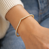 Clover Diamant-Kettenarmband mit Lünetten- und Pavé-Fassung aus Naturdiamanten in Platin