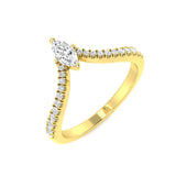 Chevron diamond wedding band