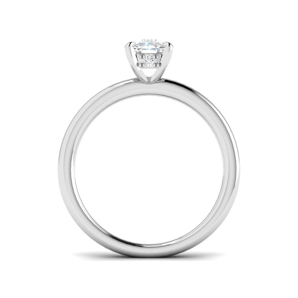Classic cushion cut diamond solitaire ring crafted in white gold with a choice of natural or IGI certified lab grown diamond