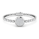 Cluster Diamond Gold Bracelet, Fancy Lab Diamond Bracelet, Round Cut Cluster Bracelet