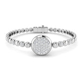 Cluster Diamond Gold Bracelet, Fancy Lab Diamond Bracelet, Round Cut Cluster Bracelet