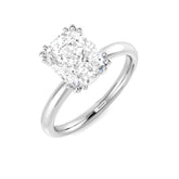 Cushion Cut Diamond Solitaire Engagement Ring in Gold