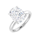 Cushion cut diamond solitaire engagement ring in white gold with natural diamond F–G colour VS–SI clarity or IGI certified lab grown diamond D colour VVS clarity