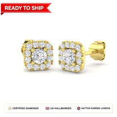 Lab grown diamond earring