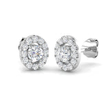 Halo Stud Earrings - 0.50 Carat Darny Luxury White Gold