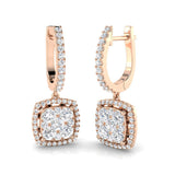 Daymy 1.25ct Gold Drop & Trilogy Diamond Earrings – Luxury Jewelry Elegance