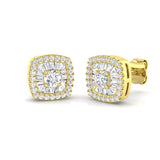 Daisy Diamond Earrings - Baguette & Brilliant Gold Luxury Jewelry 0.5ct