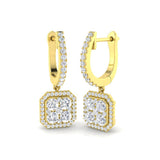 "Engxy 1ct Gold Drop & Trilogy Diamond Earrings – Luxurious Elegance"