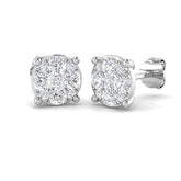 Tumsy 0.5ct Gold Cluster Diamond Earrings - Elegant Luxury Jewelry