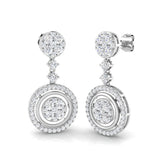 Truny 1.75ct Gold Drop & Trilogy Diamond Earrings - Elegant Luxury