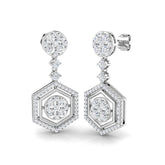 Truoy 1.75ct Gold Drop & Trilogy Diamond Earrings - Luxury Jewelry