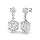 Truoy 1.75ct Gold Drop & Trilogy Diamond Earrings - Luxury Jewelry