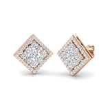 Trupy 1.5ct Gold Cluster Diamond Earrings - Elegant Luxury Jewelry