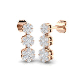 Elegant Bindi 0.5ct Gold Drop & Trilogy Diamond Earrings