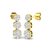 Elegant Bindi 0.5ct Gold Drop & Trilogy Diamond Earrings