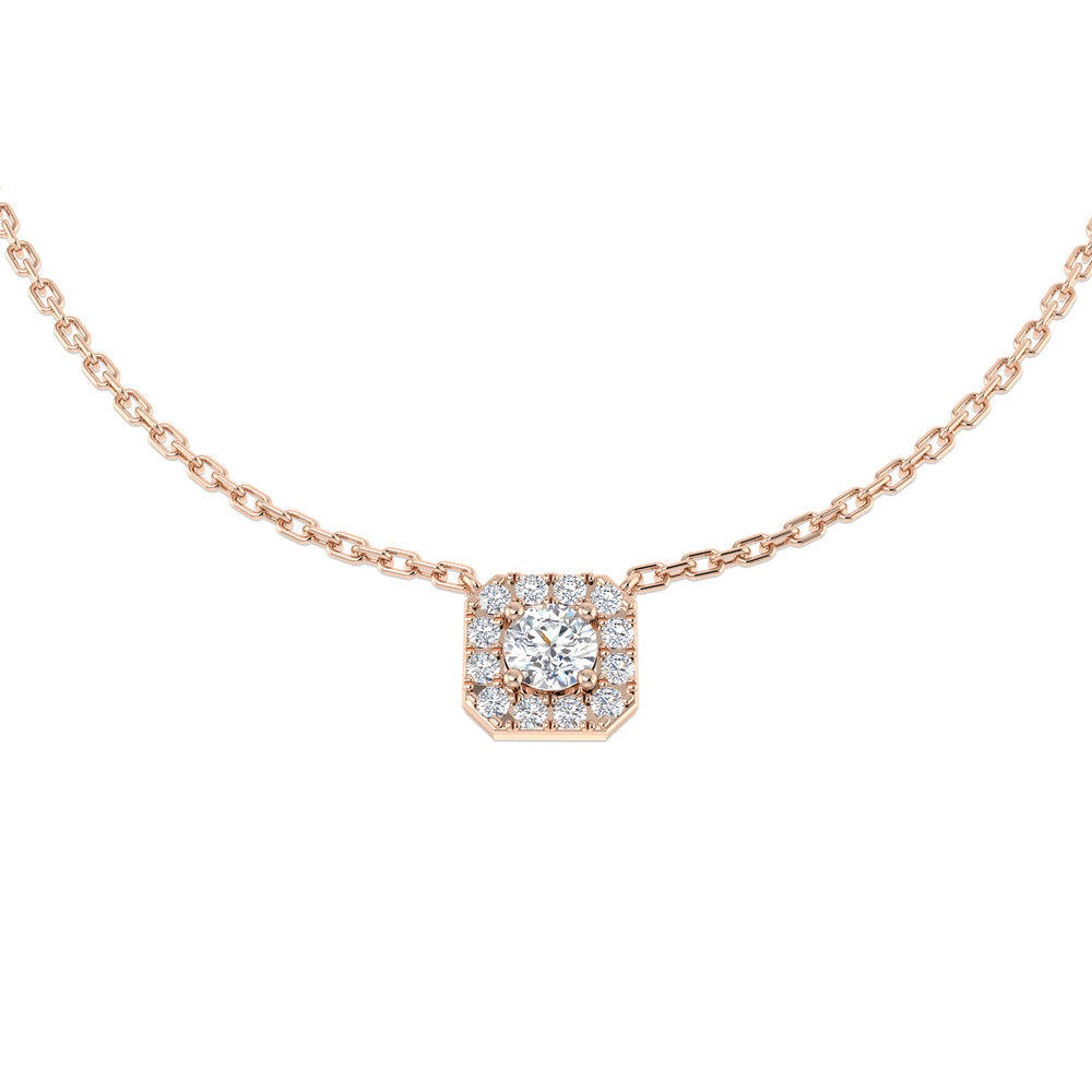 Banco Cluster Diamond Necklace 0.3ct Gold Platinum