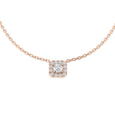 Banco Cluster Diamond Necklace 0.3ct Gold Platinum