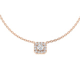 Banco Cluster Diamond Necklace 0.3ct Gold Platinum