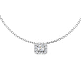 Banco Cluster Diamond Necklace 0.3ct Gold Platinum