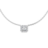 Banco Cluster Diamond Necklace 0.3ct Gold Platinum