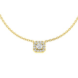 Banco Cluster Diamond Necklace 0.3ct Gold Platinum