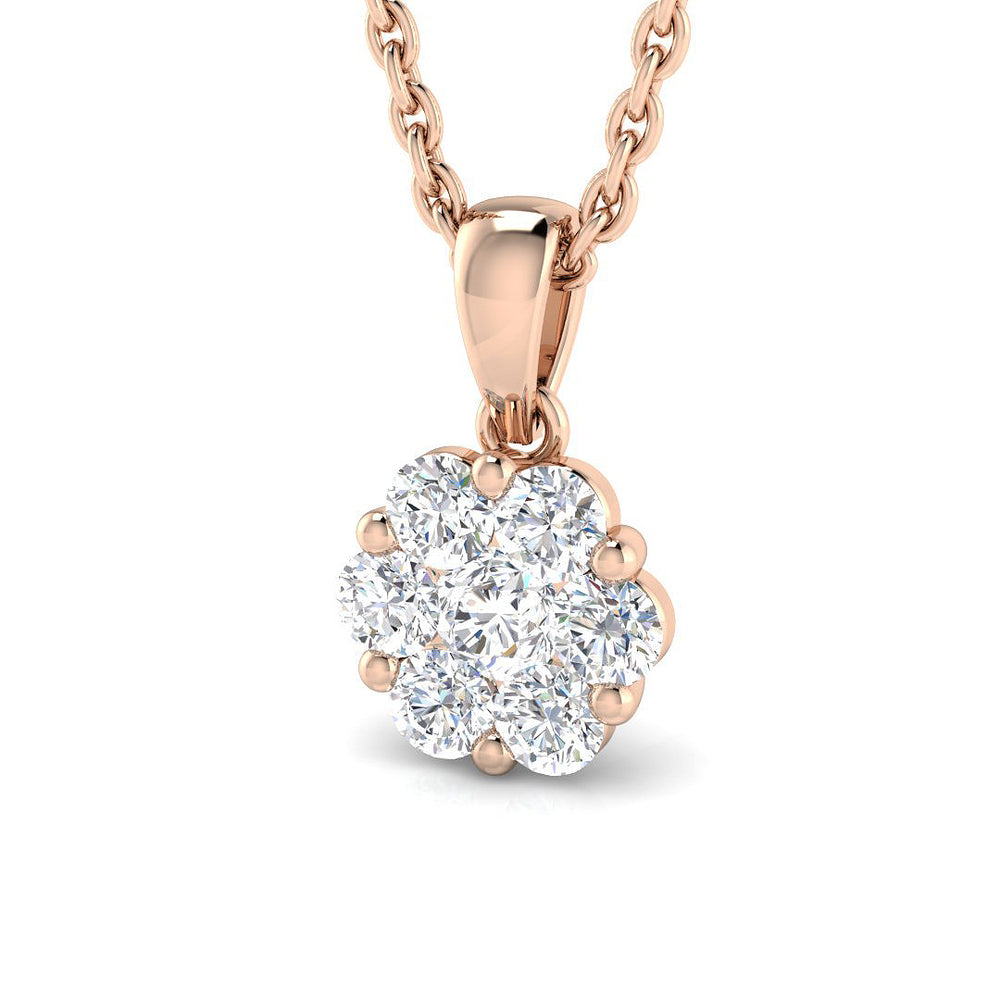 Sara Cluster Pendant 0.25ct Diamond Gold (Without Chain )
