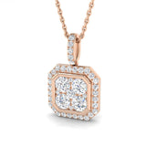 Jade Diamond Cluster Pendant 0.75ct Gold (Without Chain )