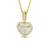 9ct Yellow Gold 0.44ct Lab Grown Diamond Heart Pendant