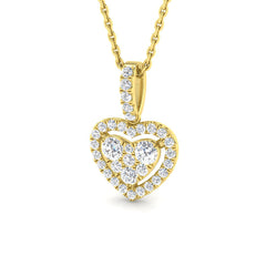 9ct Yellow Gold 0.44ct Lab Grown Diamond Heart Pendant