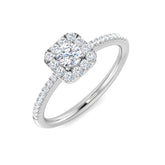 Natural Round Cut Diamond Halo Engagement Ring