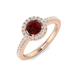 Round Ruby Halo Ring