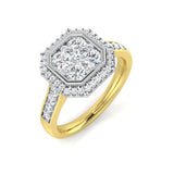 Diamond Regal Cluster Ring | 1ct | Hallmarked Gold & Platinum