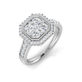 Diamond Regal Cluster Ring | 1ct | Hallmarked Gold & Platinum