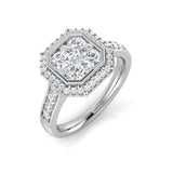 Diamond Regal Cluster Ring | 1ct | Hallmarked Gold & Platinum
