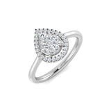 Luxury Round Diamond Halo Cluster Ring 0.33ct UK Hallmarked