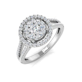 Natural Round Cut Cluster Diamond Ring