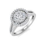 Natural Round Cut Cluster Diamond Ring