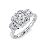 0.50-1.50ct Lab Grown D/VVS Round Cut Diamond Trilogy Ring