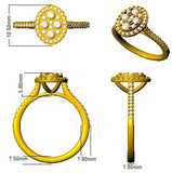 Lab-Grown Round Cut Diamond Cluster Ring | 0.5ct to 1.00ct | Gold & Platinum