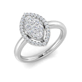 Natural Round Cut Diamond Cluster Engagement Ring