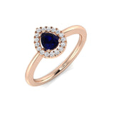 Diamond Crown Blue Sapphire Ring | 0.5ct | Hallmarked Gold & Platinum